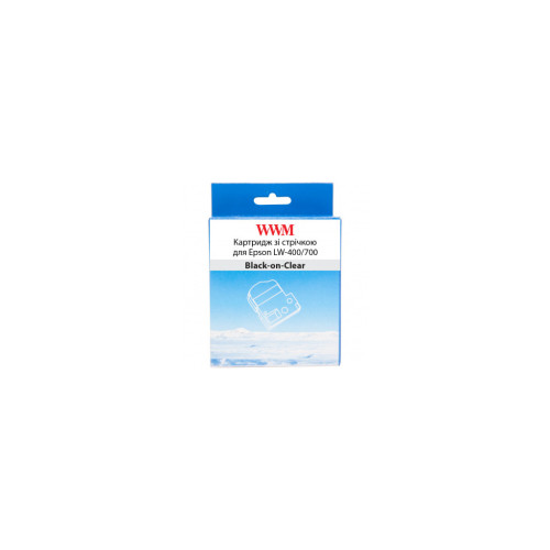Стрічка для принтера етикеток WWM для Epson LW-400/700 6mm х 8m Black-on-Clear (WWM-ST6K) – WWM