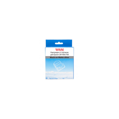 Стрічка для принтера етикеток WWM для Epson LW-400/700 6mm х 8m Black-on-Matte-silver (WWM-SM6X) – WWM