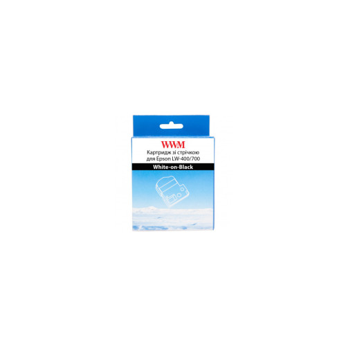 Стрічка для принтера етикеток WWM для Epson LW-400/700 6mm х 8m White-on-Black (WWM-SD6K) – WWM