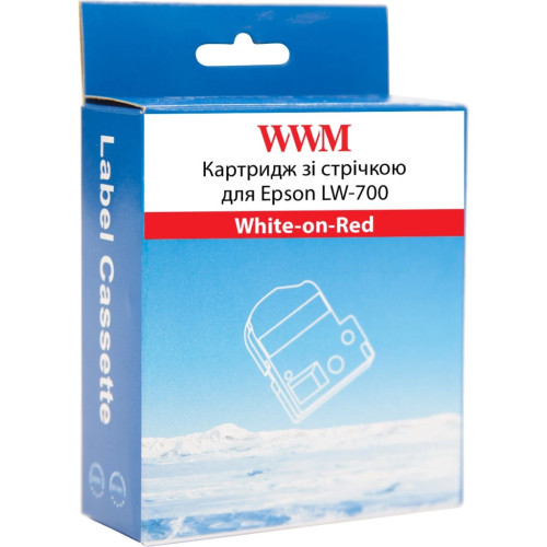 Лента для принтера этикеток WWM для Epson LW-700 24mm х 8m White-on-Red (WWM-SD24R) – WWM (вид 1)