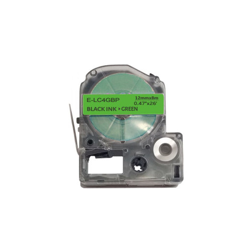 Лента для принтера этикеток UKRMARK E-LC4GBP, 12мм х 8м, black on green, совместимая с LC-4GBP (900508) – UKRMARK