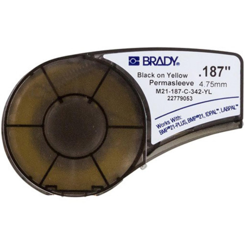Лента для принтера этикеток Brady термоусадочная трубка, 1.57 - 3.81 мм, Black on Yellow (M21-187-C-342-YL) – Brady
