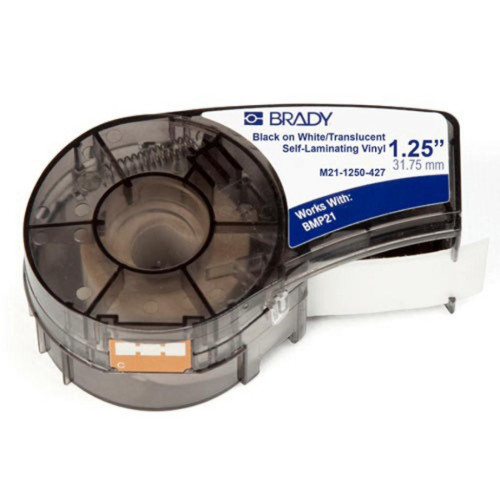 Лента для принтера этикеток Brady Self-laminating Vinyl, 3.2 - 5.7 мм., Black on White (M21-1250-427) – Brady