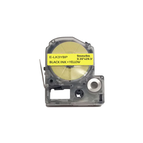 Лента для принтера этикеток UKRMARK E-K3YBP, 9мм х 9м, black on yellow, совместимая с LK-3YBP (900855) – UKRMARK
