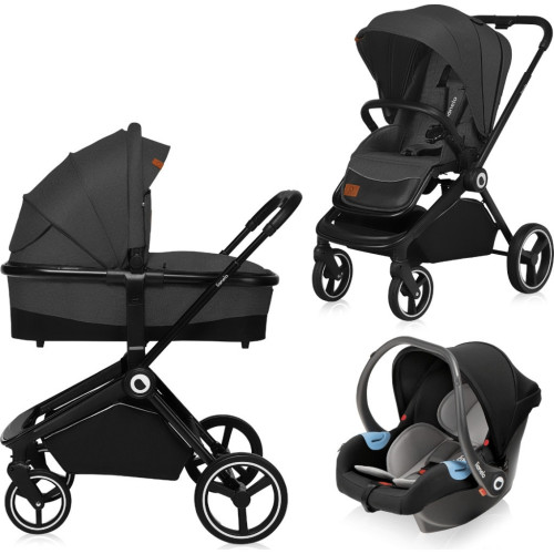 Коляска Lionelo 3 в 1 Mika Grey Graphite (LO-MIKA 3IN1 GREY GRAPHITE) – Lionelo