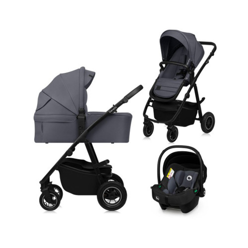 Коляска Lionelo 3 в 1 AMBER PLUS 3IN1 GREY GRAPHITE (LO-AMBER PLUS 3IN1 GREY GRAPHITE) – Lionelo