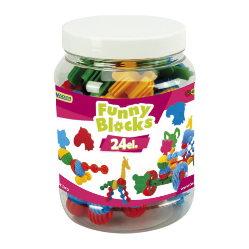 Конструктор Wader Funny blocks, 24 шт. (Маленькая банка) (41940) – Wader