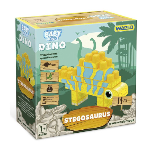Конструктор Wader Baby Blocks Дино - стегозавр (41495) – Wader