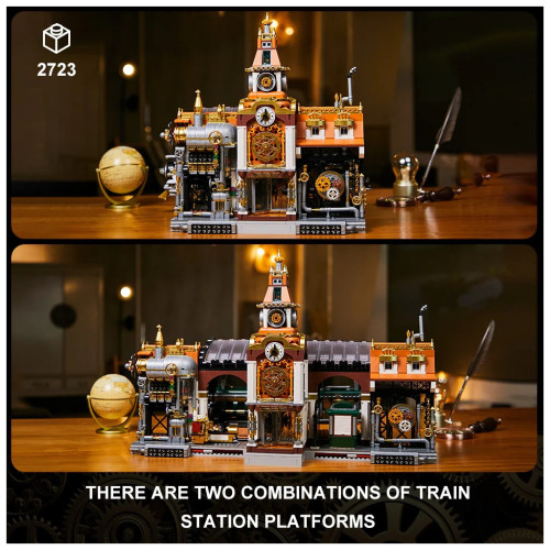 Конструктор Pantasy Original - Steampunk Залізнична станція в стилі стімпанк (85007) – Pantasy (вид 1)