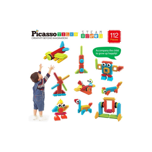 Конструктор Picasso Tiles Hedgehog Building Blocks Set 112 деталей (817338022631) – Picasso (вид 1)