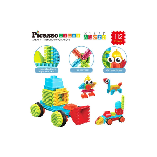 Конструктор Picasso Tiles Hedgehog Building Blocks Set 112 деталей (817338022631) – Picasso (вид 2)