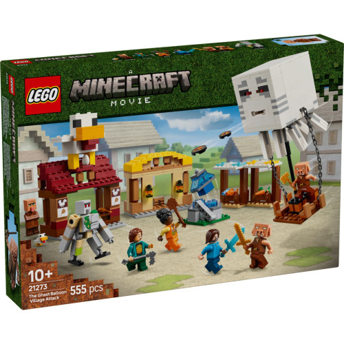 Конструктор LEGO Minecraft Напад на село з повітряною кулею Ґаст (21273) – LEGO