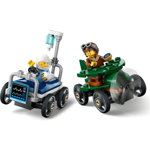 Конструктор LEGO City Літак проти лікарняного ліжка - Набір для перегонів (60459) – LEGO (вид 2)