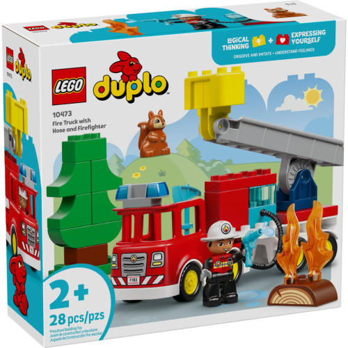Конструктор LEGO DUPLO Town Пожарная машина со шлангом и пожарным (10473) – LEGO