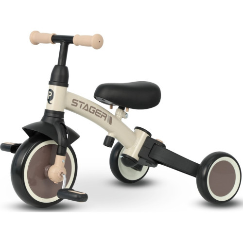 Детский велосипед QPlay Stager 3 в 1 з ручкою, біговел, Beige-Brown (T80STAGERBeigeBrown) – Qplay (вид 1)