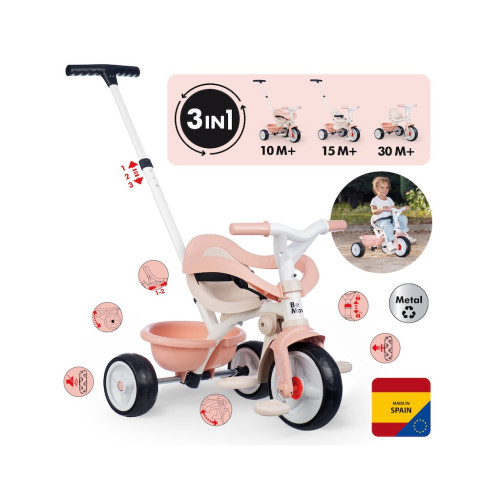Дитячий велосипед Smoby Бі Муві. Комфорт 3 в 1 Рожева перлина (7600740419) – Smoby (вид 2)