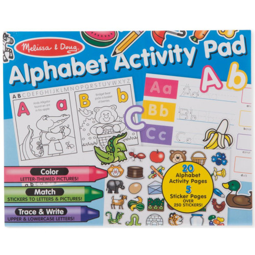 Набір для творчості Melissa&Doug Альбом розмальовок / наліпок Алфавіт (MD8563) – Melissa&Doug