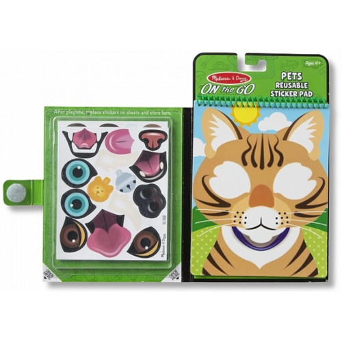 Набор для творчества Melissa&Doug Блокнот с многоразовыми наклейками Домашние животные (MD30512) – Melissa&Doug