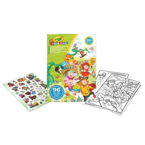 Набір для творчості Crayola Mini Kids Розмальовка Улюблені казки, 96 сторінок та додатково наліпки (25-1081) – Crayola