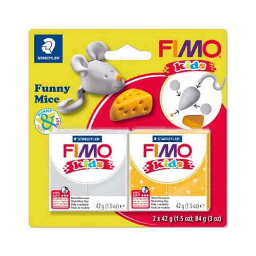 Набір для творчості Fimo Kids Веселе мишеня 2 кольори х 42 г (4007817057254) – Fimo