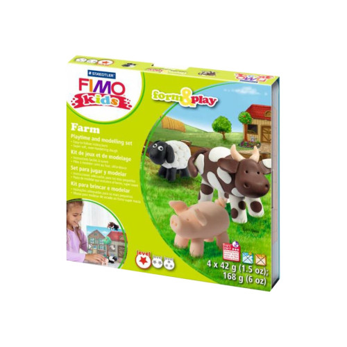 Набір для творчості Fimo Kids Ферма 4 кольори х 42 г (4007817806012) – Fimo