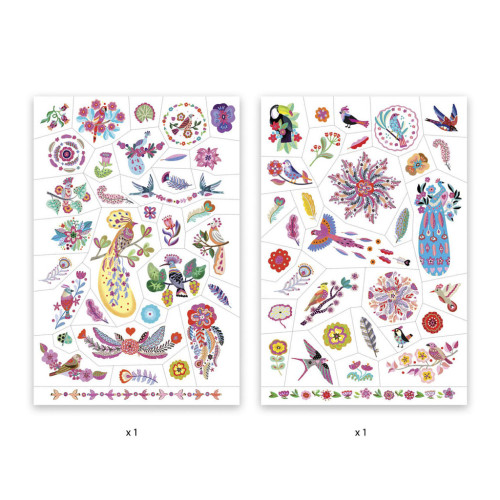 Набір для творчості Djeco Яскраві пташки наклейки на тіло (DJ09615) – Djeco (вид 1)