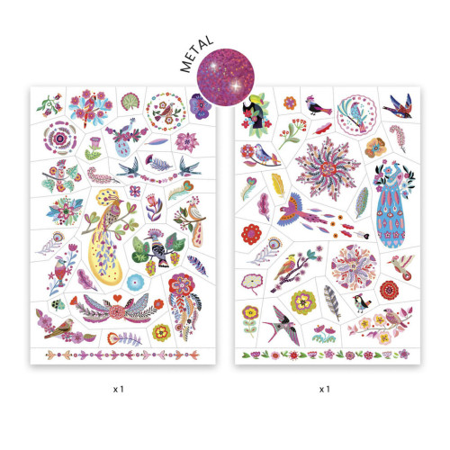 Набір для творчості Djeco Яскраві пташки наклейки на тіло (DJ09615) – Djeco (вид 2)