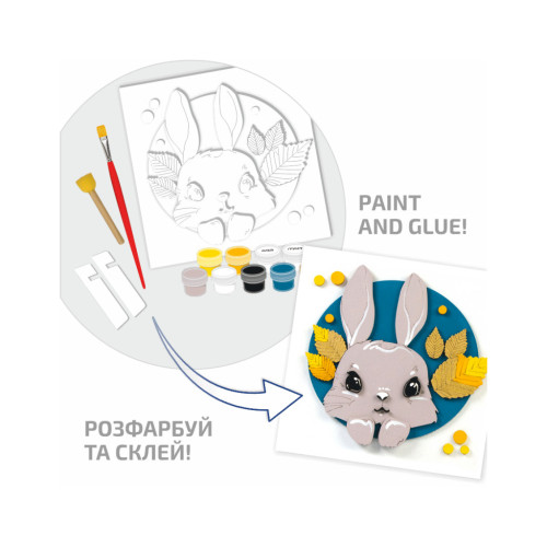 Набор для творчества Rosa Talent Картина 3D Зайчик ДВП грунтованный 18х18 см (4823098535706) – Rosa (вид 2)