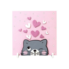 Набор для творчества Rosa Talent Картина 3D Котенок ДВП грунтованный 18х18 см (4823098535676)