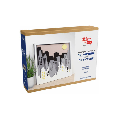 Набор для творчества Rosa Talent 3D-картина 6 слоев Мегаполис 30х30 см (4823098528944) – Rosa (вид 2)