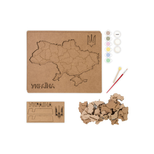Набір для творчості Rosa Talent Мапа України 3D пастельні кольори 30.5х37.5 см (4823098532545) – Rosa (вид 1)