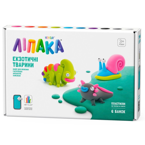 Набор для творчества Lipaka пластилину, Хамелеон, Гастропода, Аксолотль (60049-UA01) – Lipaka