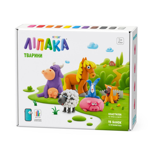 Набор для творчества Lipaka Животные Меганабор пластилина самозатверд. (15012-UA01) – Lipaka