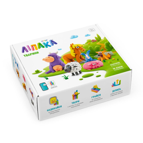 Набор для творчества Lipaka Животные Меганабор пластилина самозатверд. (15012-UA01) – Lipaka (вид 2)