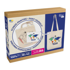 Набор для творчества Rosa Talent екосумка-розмальовка, Lets go Travel, 38х42 см (4823098544609)