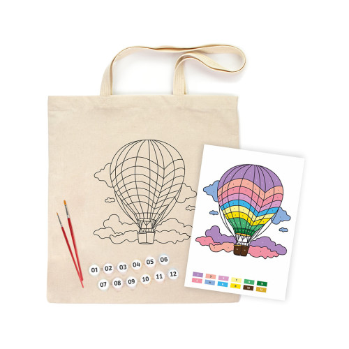 Набор для творчества Rosa Talent екосумка-розмальовка, Політ над хмарами, 38х42 см (4823098543503) – Rosa