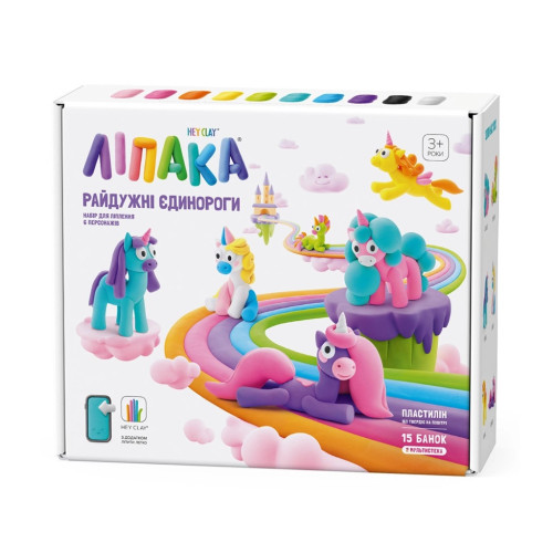 Набір для творчості Lipaka пластиліну, Райдужні єдинороги (15028-UA01) – Lipaka