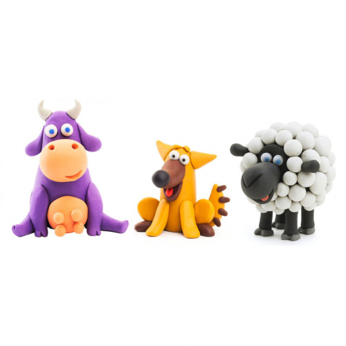 Набор для творчества Lipaka пластилина самозатверд. Коровка, пёсик, овца (60024-UA01) – Lipaka (вид 2)