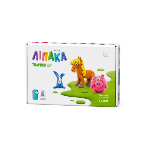 Набор для творчества Lipaka пластилина самозатверд. Поросенок, лошадка, кролик (60023-UA01) – Lipaka