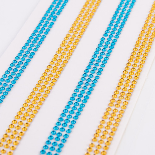 Набір для творчості Santi Стрічки синьо-жовті зі страз самоклеючих 6х30 см (743033) – Santi (вид 1)