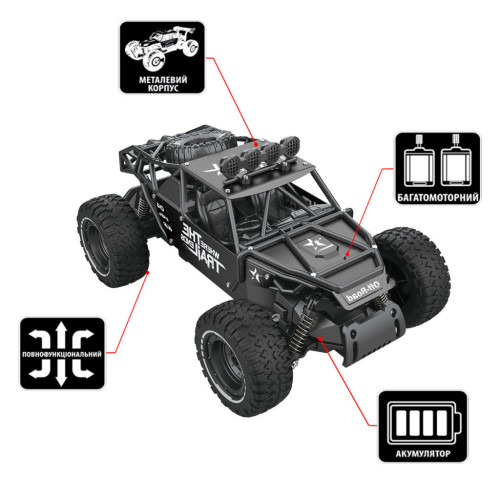 Радіокерована іграшка Sulong Toys OFF-ROAD CRAWLER – RACE (матовий чорний, метал. корпус, аккум.6V, 1:14) (SL-309RHMBl) – Sulong Toys (вид 1)