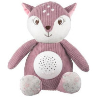 Мягкая игрушка Canpol плюшевая музыкальная с проектором Олененок - розовая (77/206_pin)