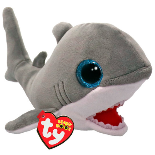 М'яка іграшка Ty Beanie Babies Сіра акула Finnegan 15 см (37376) – Ty
