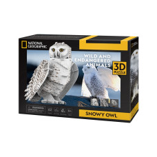 Пазл Cubic Fun Трехмерная головоломка-конструктор Исчезающие животные Снежная сова (DS1079h)
