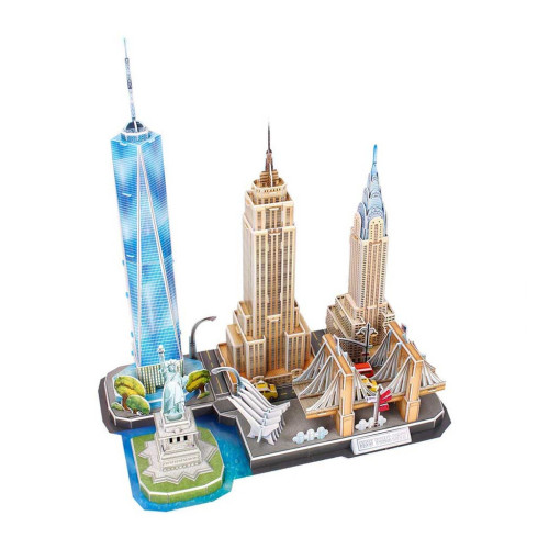 Пазл Cubic Fun Трехмерная головоломка-конструктор Сити лайн Нью-Йорк (MC255h) – Cubic Fun