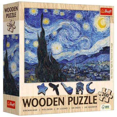 Пазл Trefl Wooden Зоряна ніч 200 елементів (5900511202489) – Trefl