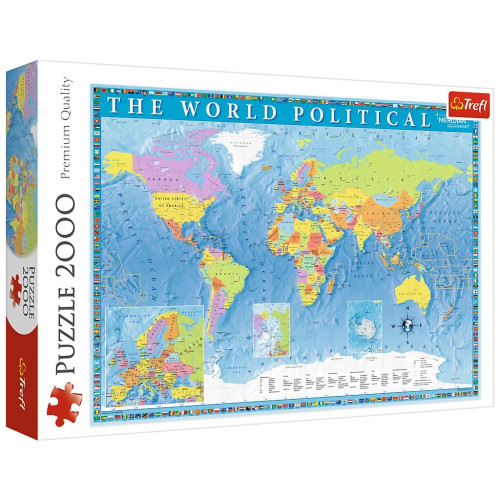 Пазл Trefl Політична карта світу 2000 елементів (5900511270990) – Trefl