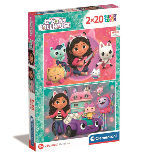 Пазл Clementoni 2 в 1 Gabby`s Dollhouse, 2 по 20 элементов (24802) – Clementoni