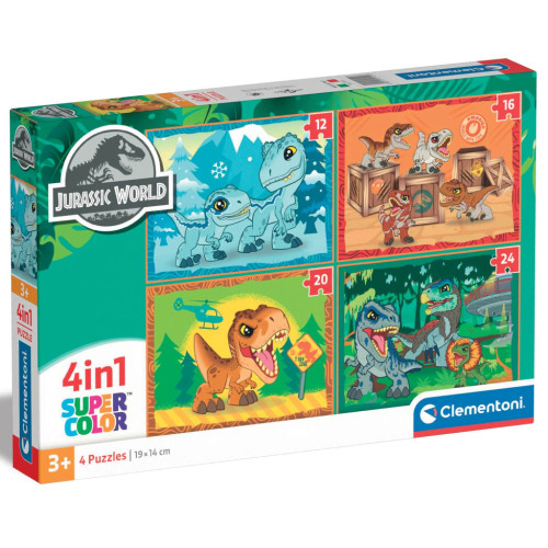 Пазл Clementoni 4 в 1 Jurassic World, 12,16,20 и 24 элемента (21521) – Clementoni