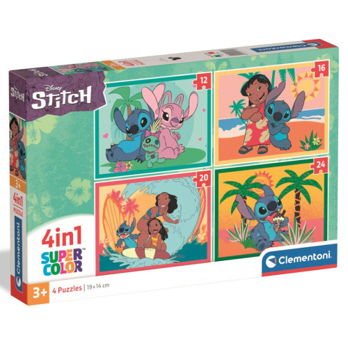 Пазл Clementoni 4 в 1 Stitch, 12,16,20 та 24 елементи (21745) – Clementoni